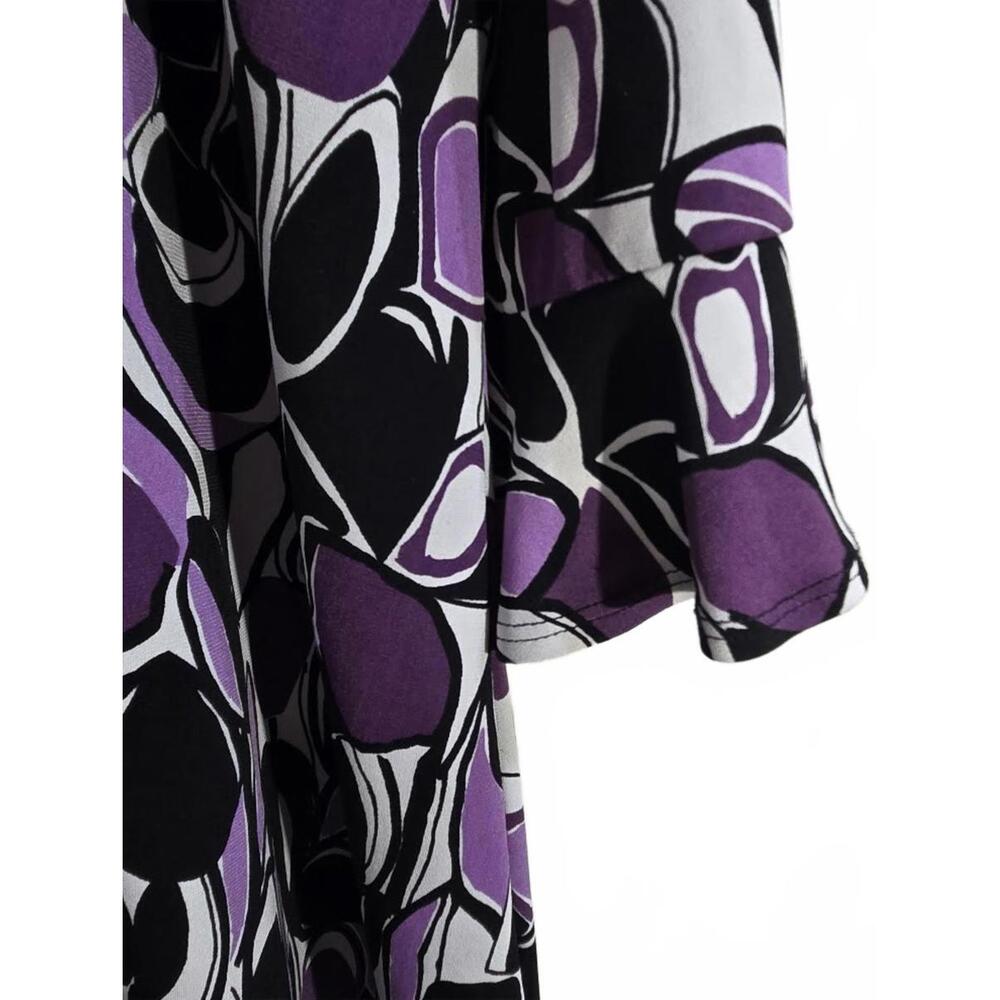 New Directions Purple and Black Patterned Long Sleeve Tunic Top Plus Size 2X - Picture 4 of 5